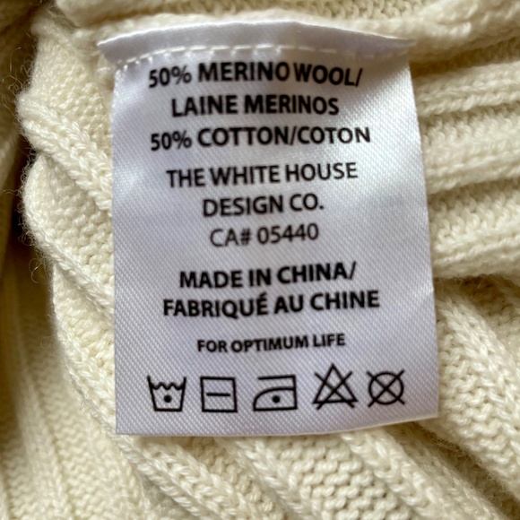 Simple Wool & Cotton Sweater in Ivory - Picture 8 of 8